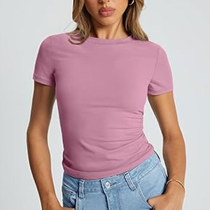 Hauts d'entraînement à manches courtes pour femmes T-shirts athlétiques coupe ample T-shirts pour femmes - Product Image 5