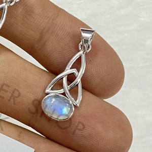 จี้หินอัญมณีเงินแท้ 925 สไตล์โบฮีเมียน ดีไซน์งานฝีมือ จี้เครื่องประดับแฟชั่นที่ดีที่สุดในราคาขายส่ง - Product Image 3