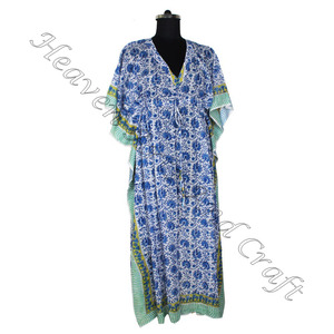 2025 última moda mujer algodón turco ropa de playa estampado Digital Kaftan largo fabricante de diseñador de ropa de mujer - Product Image 3