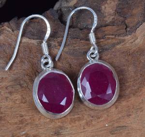 ต่างหูดีไซน์เนอร์แฮนด์เมดสำหรับผู้หญิง925ทับทิมธรรมชาติสีแดงอัญมณีเงินสเตอร์ลิงสำหรับงานแต่งงานงานหมั้น - Product Image 6