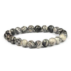 Pulsera de cuentas de jaspe Picasso, piedra curativa natural para la creatividad y la transformación - Product Image 1