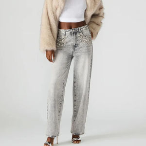 Prix ​​bas, utilisation en extérieur, pantalon en jean pour femmes, pour un usage décontracté, fabrication professionnelle, nouveau jean élégant pour femmes avec strass - Product Image 3