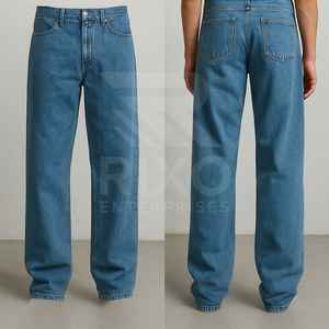 กางเกงยีนส์ทรงตรงเอวกลางผ้าฝ้ายแห้งเร็ว ระบายอากาศได้ดี กันลม สำหรับผู้ชาย ยี่ห้อริซโก้ เอ็นเตอร์ไพรส์ เหมาะสำหรับฤดูใบไม้ร่วง/ฤดูใบไม้ผลิ - Product Image 4