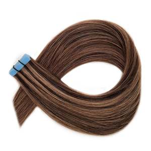 Extensiones de Cabello Remy Indio de 36 Pulgadas, Ondulado Natural, Marrón Oscuro y Reflejos Caramelo - Product Image 1