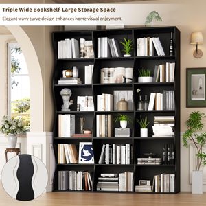 ตู้โชว์ทรงโค้งสีดำแบบขายส่ง ตู้โชว์ทรงสูงขนาดใหญ่ ตู้โชว์แบบเปิดสำหรับห้องนั่งเล่น DR531 - Product Image 5