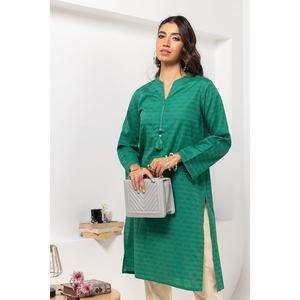 Camisa Verde para Mujer, Estilo Casual, Teñida con Técnica Dobby, Adornada, Transpirable - Product Image 4