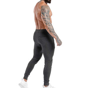 Pantalones deportivos de algodón para hombre, cintura ajustable, ajustados, logotipo personalizado, pantalones de chándal para gimnasio, venta directa de fábrica al por mayor - Product Image 3