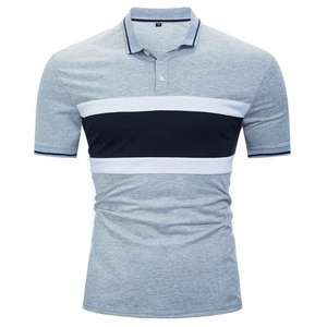 T-shirt polo 100% coton pour homme Tissu doux à séchage rapide Impression de logo de marque personnalisée Couleur unie Fourniture d'usine pour le golf - Product Image 3