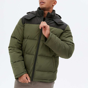 แจ็กเก็ตขนเป็ดมีฮู้ดแฟชั่นสำหรับผู้ชาย, เสื้อขนเป็ดมีฮู้ดสไตล์ใหม่ใส่สบายทรงหลวมใส่สบายโลโก้หน้าสำหรับฤดูกาล - Product Image 6