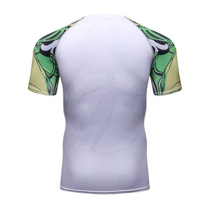เสื้อแรชการ์ดแขนสั้นสำหรับผู้ชายเสื้อป้องกันผื่นแขนสั้นพิมพ์ลายโลโก้ตามสั่ง - Product Image 3