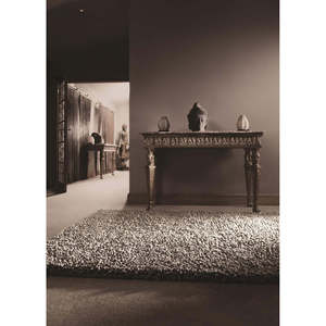 Tapis en laine du Maine épais avec poils gris longs 80x150 cm – Tapis d'intérieur élégant - Product Image 2