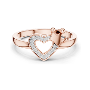 Bague en diamant de laboratoire Heart & Crown pour femmes, or 18 carats, 14 carats, 10 carats et argent 925, or rose, jaune, blanc, clarté VVS-VS EF - Product Image 2