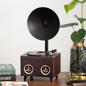 <span class=keywords><strong>Lecteur</strong></span> <span class=keywords><strong>CD</strong></span> gramophone de <span class=keywords><strong>style</strong></span> rétro en bois pour cinéma maison avec haut-parleur Bluetooth et télécommande pour lecteurs VCD - Product Image 2