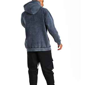 2024 hommes personnalisé lavage à l'acide blanc fermeture éclair à capuche hommes 100% coton Style Vintage fermeture éclair surdimensionné lavé sweats à capuche pour hommes - Product Image 6