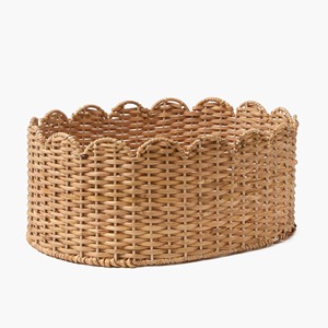 Juego de 3 Cestas Ovaladas de Ratán con Borde Festoneado, Hechas a Mano, Ecológicas, Hechas en Vietnam, Venta al Por Mayor - Product Image 3