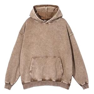 Sudadera con Capucha de Algodón Lavado al Ácido para Hombre, Corte Relajado Personalizado y Aspecto de Alta Calidad para Uso Diario y Estilo Urbano 2026 - Product Image 1