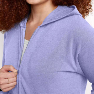 Sudaderas cortas con cremallera para mujer, Jersey de invierno personalizado, sudadera transpirable de talla grande con logotipo frontal, precios al por mayor - Product Image 2