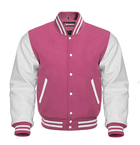 Veste universitaire personnalisée avec logo brodé, service OEM, design professionnel confortable, col montant en toile pour le printemps - Product Image 1