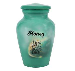 Je t'aime jusqu'à la lune et retour Mini urne Charmes d'amour Option Urnes funéraires en aluminium pour les cendres humaines - Product Image 6