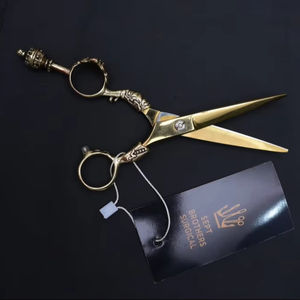 กรรไกรตัดผมทองหรูหรา สแตนเลส สำหรับช่างตัดผมมืออาชีพ - Product Image 6