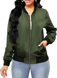 Vestes en satin à manches longues pour femmes personnalisées, décontractées, vêtements d'extérieur d'hiver légers avec poches, manteaux bombardiers avec broderie - Product Image 4