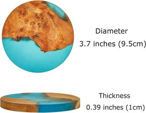 ชุดที่รองแก้วไม้เรซิ่นคลาสสิกสี่ชุดเสื่อ/แผ่นรองทนทานสูงคุณภาพดีเยี่ยมสำหรับปกป้องพื้นผิวเก๋ไก๋เก๋ไก๋เก๋ไก๋ - Product Image 4