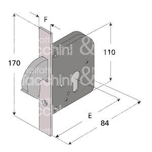 MORTISE avec crochet encastré et cylindre en forme non inclus - Product Image 1
