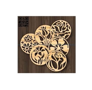Modern Wood Round Kitchen Table Decor <b>Coasters</b> Mats Printed <b>Woven</b> Placemats Office Coffee Dining Party Custom Outdoor Wedding - Product Image 1