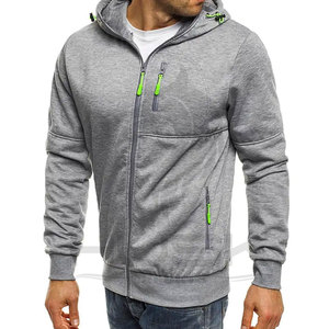 Sweat-shirts et sweats à capuche en polaire de haute qualité pour hommes, avec poche zippée, logo personnalisé, couleur unie, pour l'hiver – Vente en gros - Product Image 4
