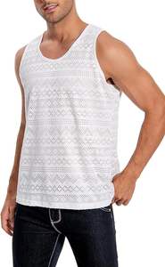 เสื้อกล้ามถักคอวีแขนกุดสำหรับผู้ชาย, เสื้อกล้ามถัก100% โพลีเอสเตอร์สีพื้นระบายอากาศลำลองกลางแจ้งพิมพ์ลายถ่ายเทความร้อนเป็นมิตรกับสิ่งแวดล้อม - Product Image 5