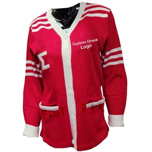 เสื้อคาร์ดิแกน DST Sorority แบบกำหนดสีเอง ลายสก็อตฤดูหนาว ปักลายตัวอักษร น้ำหนักเบา สวมใส่สบายตลอดวัน - Product Image 1