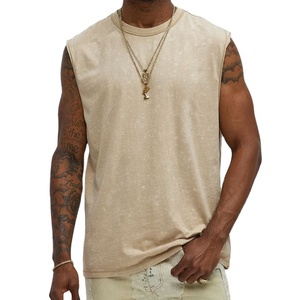 Fabricant OEM en gros de gilets streetwear tendance, coupe longue, col rond, design délavé, ample, oversize, vintage, respirant, tricoté - Product Image 1