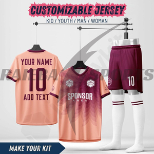 Conjuntos de Camisetas y Pantalones Cortos de Fútbol Personalizados, Nombres de Jugadores del Equipo Personalizados, Impresión por Sublimación, 100% Poliéster, Secado Rápido, Transpirable - Product Image 2
