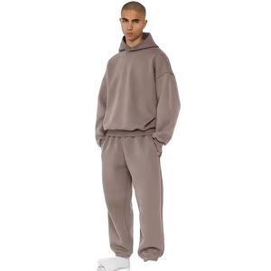 Vente en gros d'ensemble de pulls et survêtements stylés pour hommes Survêtements de jogging à épaules tombantes 2 pièces en coton épais pour hommes - Product Image 1