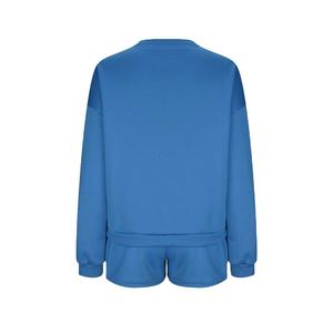 ชุดออกกำลังกายผู้หญิง เสื้อแขนยาวผ้าฝ้าย ชุดเซ็ต 2 ชิ้น เสื้อสเวตเตอร์และกางเกงขาสั้น สำหรับผู้หญิง ปี 2026 - Product Image 6