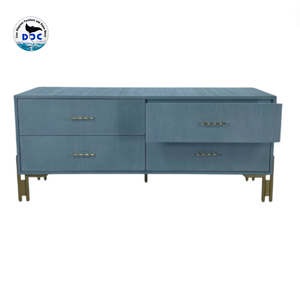 Moderno Faux Shagreen resina gabinete de madera mesitas de noche pecho largo de 4 cajones aparador para muebles de sala de estar - Product Image 2