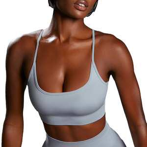 Soutien-gorge de sport sans couture pour femme, col rond, léger et extensible, haut court pour l'entraînement, le yoga, la gym, le fitness, avec bande large – Grande Vente - Product Image 3