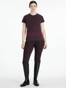 Top de equitación para mujer camisa ecuestre transpirable que absorbe la humedad secado rápido estiramiento bajo precio tops de equitación - Product Image 4