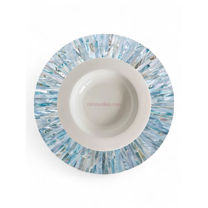 Assiettes de présentation de luxe pour mariage en nacre et cœur en bambou du Vietnam pour la distribution en gros - Product Image 2