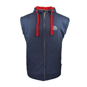 Ropa deportiva informal para hombre, Diseña tus propias sudaderas con capucha sin mangas, sudaderas con capucha lisas sin mangas para gimnasio para hombre - Product Image 1