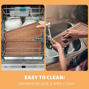 Plateau de service rond en bois d'acacia massif fait à la main et poli pour la charcuterie - Product Image 3