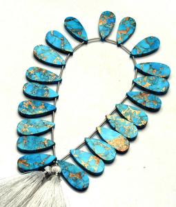 AAA + alta calidad tamaño personalizable hermoso azul cobre turquesa en forma de pera piedras preciosas sueltas naturales artefactos de joyería personalizados - Product Image 3