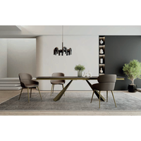 Chaise de salle à manger de luxe moderne, fauteuil rembourré en velours, pieds en métal doré, design démontable pour appartement, maison, hôtel, restaurant