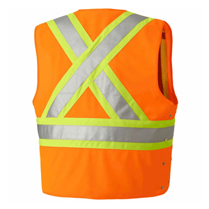 Gilet de sécurité réfléchissant respirant avec plusieurs poches pour la construction d'ingénierie, vêtements de travail de sécurité routière à haute visibilité - Product Image 6