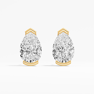 Boucles d'oreilles solitaires luxueuses en diamant de laboratoire de forme poire de 2,06 carats, certifiées or 14K 18K plaqué rhodium - Product Image 1