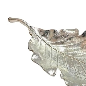 <b>Top</b> Selling Elegant Silver Leaf Design Serving Platter For Serving Nuts And Dry Fruits in Low Price - Product Image 5
