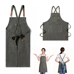 Custom Logo Kitchen Cotton Polyester <b>Apron</b> Butcher <b>Apron</b> <b>BBQ</b> Leather <b>Aprons</b> <b>for</b> <b>Men</b> Women - Product Image 3