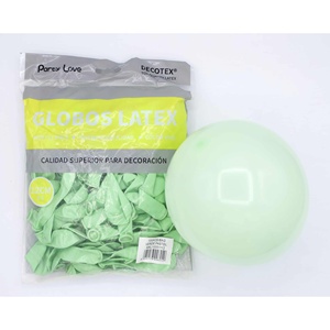 Palloncini in lattice Party Love 12 cm verde pastello, confezione da 100 pezzi, decorativi - Product Image 1