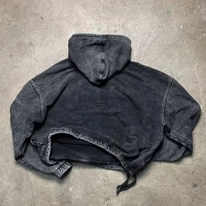 Sudadera con capucha para hombre ODM personalizada de alta calidad de peso pesado Sudadera con capucha en blanco lavado ácido vintage de gran tamaño - Product Image 3