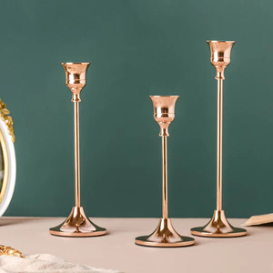 European Vintage Candle Stand <b>Candlestick</b> <b>Holder</b> Gold Metal Taper Brass Candle <b>Holder</b> for Home Decor - Product Image 5